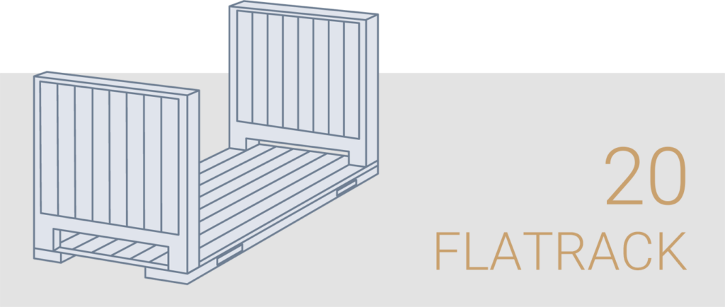 کانتینر 20 فوت Flat Rack