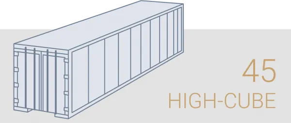 کانتینر 45 فوت High Cube